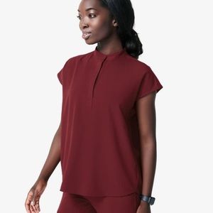 Figs burgundy Rafaela scrub top